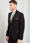 Black Knit Tech Stretchy Blazer