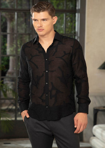 Black Diamond Semi-Sheer Shirt – MONDO Menswear