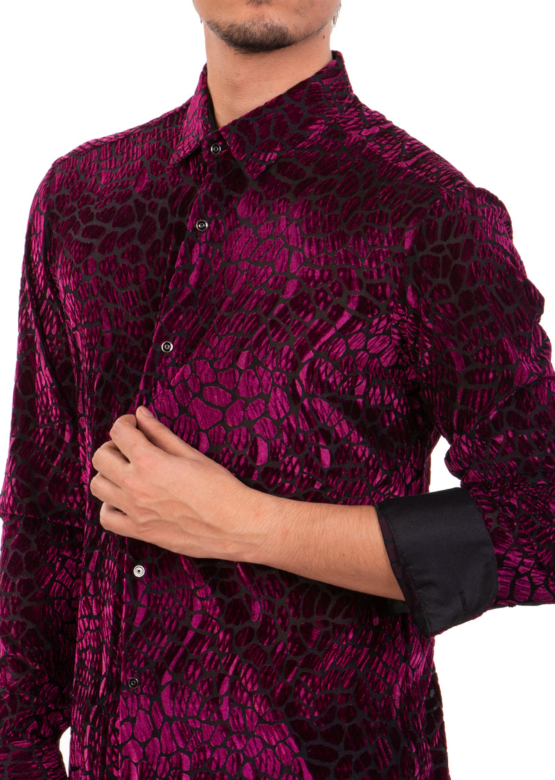 Burgundy Reptilian Burnout Shirt