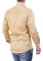 Beige Pocket Micro Square Shirt