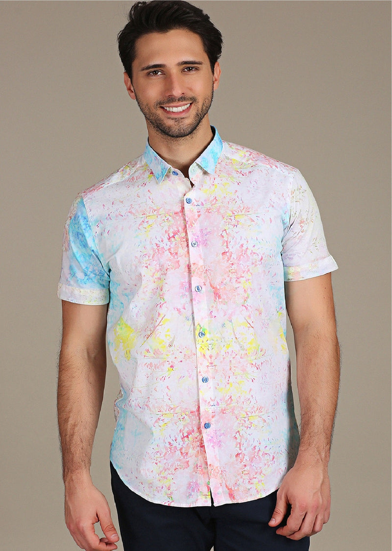 Short Sleeve Floral Shirt - Multi-color