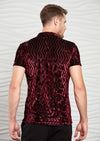 Burgundy Wave Velvet Polo